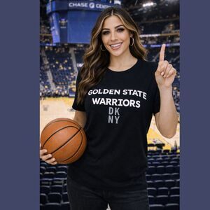 Golden State Warriors DKNY Sport Black Short Sleeve Shirt (Size M)